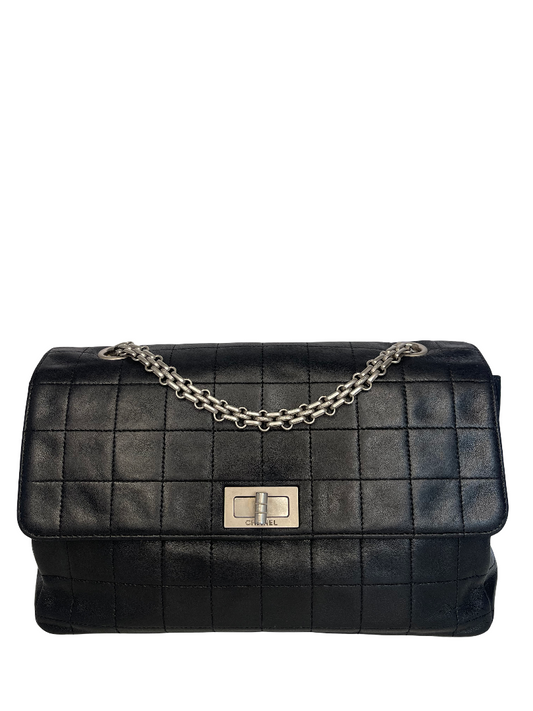 Chanel Vintage Chocolate Bar Mademoiselle 2.55 Flap Bag