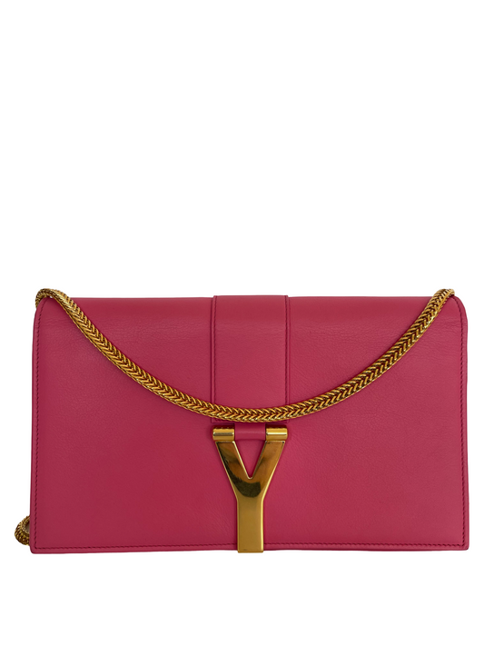 Saint Laurent Fuchsia Leather Ligne Y Clutch Bag