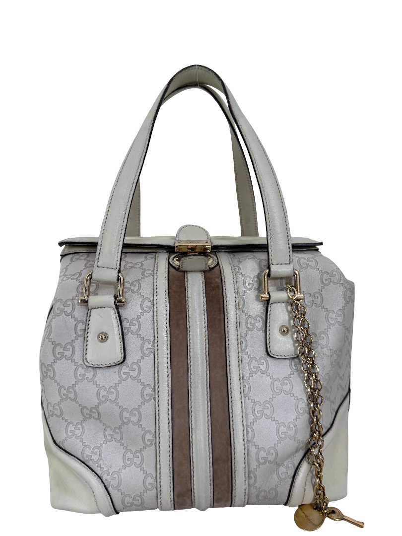 Gucci Off White Guccissima Leather Treasure Boston Bag