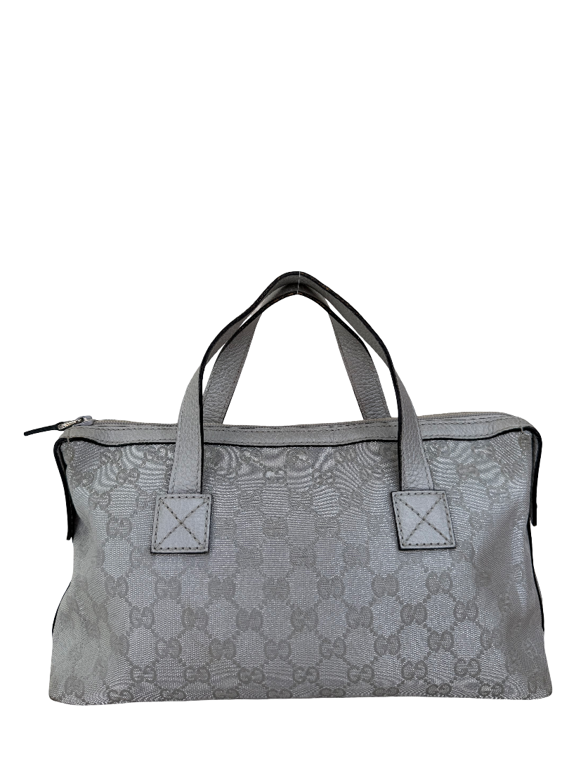 Gucci GG Monogram Canvas Small Boston in Silvery Metallic