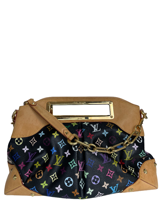 Louis Vuitton Black Monogram Multicolor Canvas Judy GM Bag