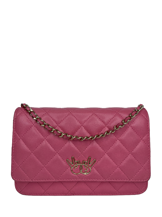 Chanel Pink Quilted Lambskin Emoticon Wallet on Chain