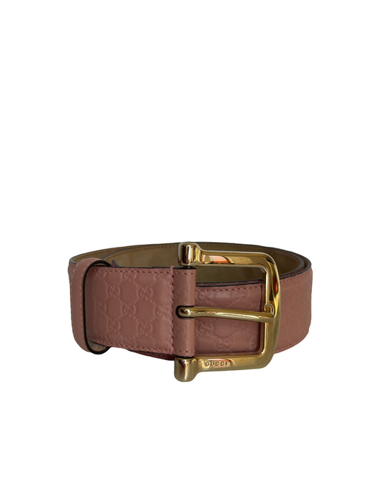 Gucci Pink Leather Microguccissima Belt 80