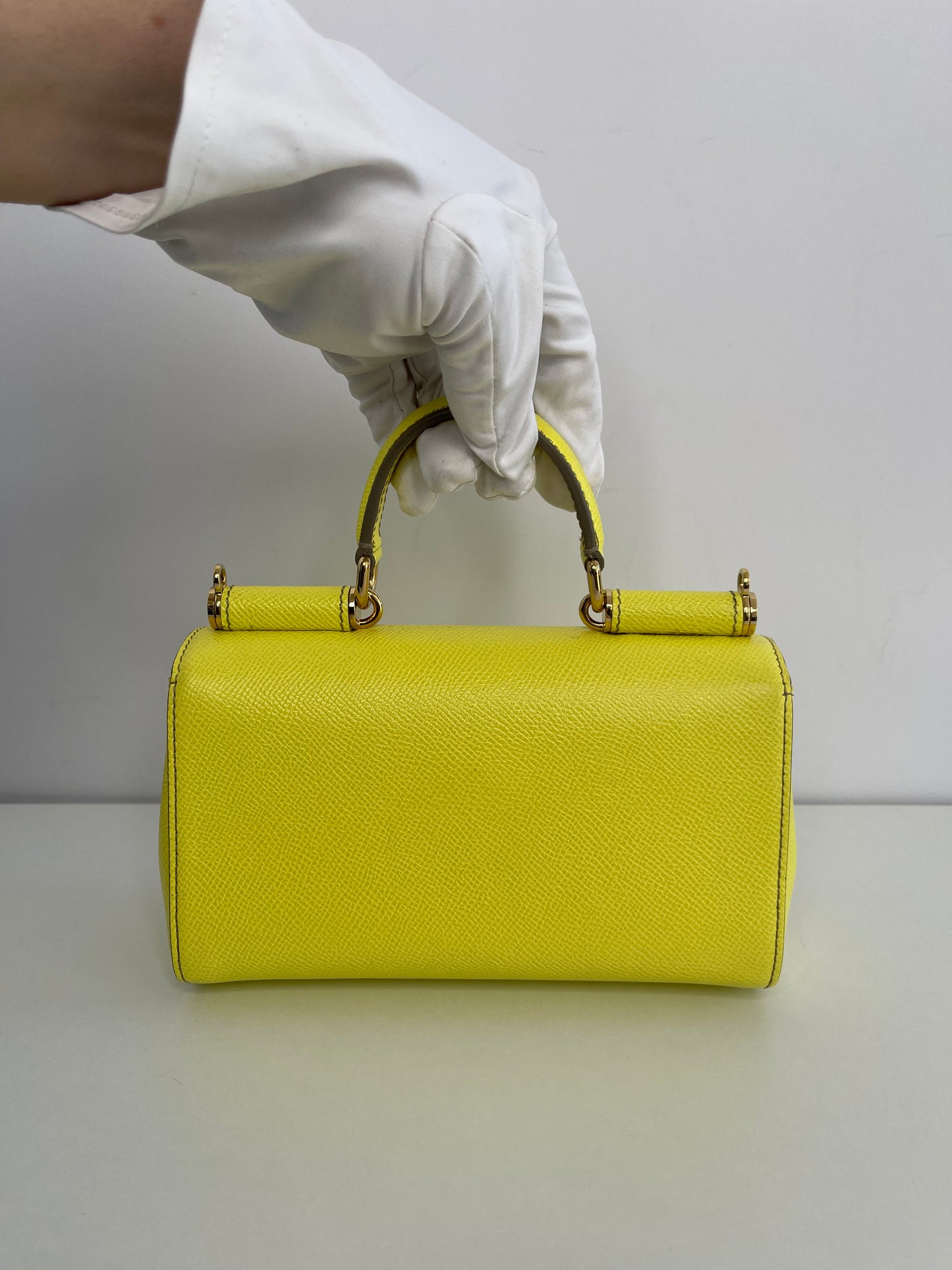 Dolce & Gabbana Small Sicily Handbag in Yellow