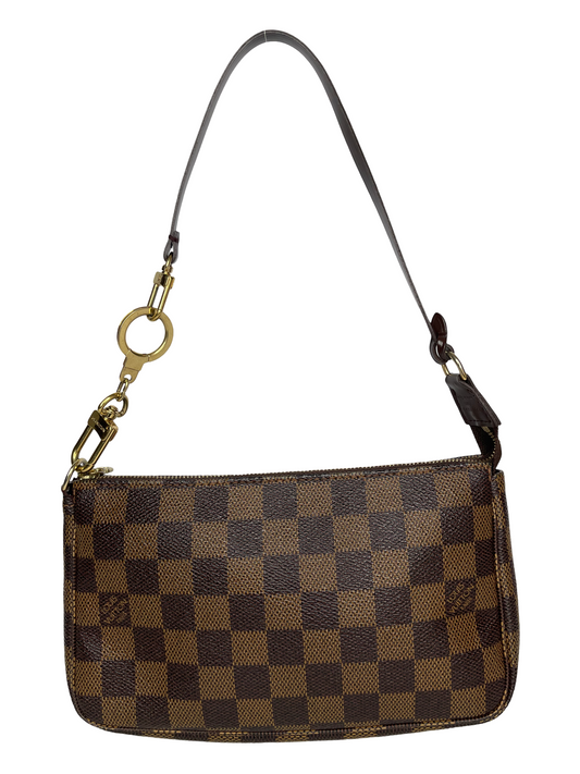 Louis Vuitton Pochette Accessories Damier Ebene Canvas with Extender Key Ring