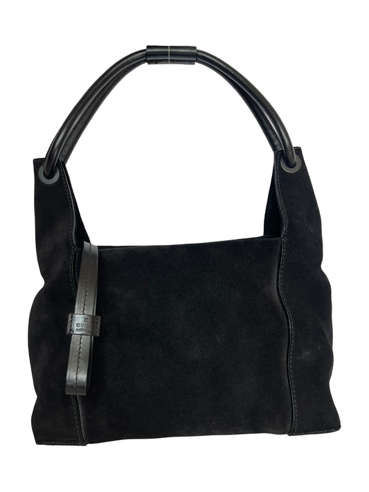 Gucci Vintage Black Suede Hobo Bag