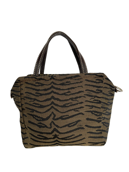 Fendi Brown/Black Tiger Print Canvas Hand Bag