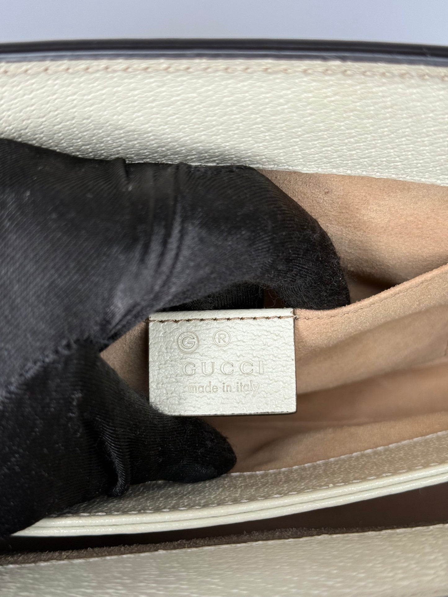 Gucci Small Ophidia White Leather Chain Crossbody Bag