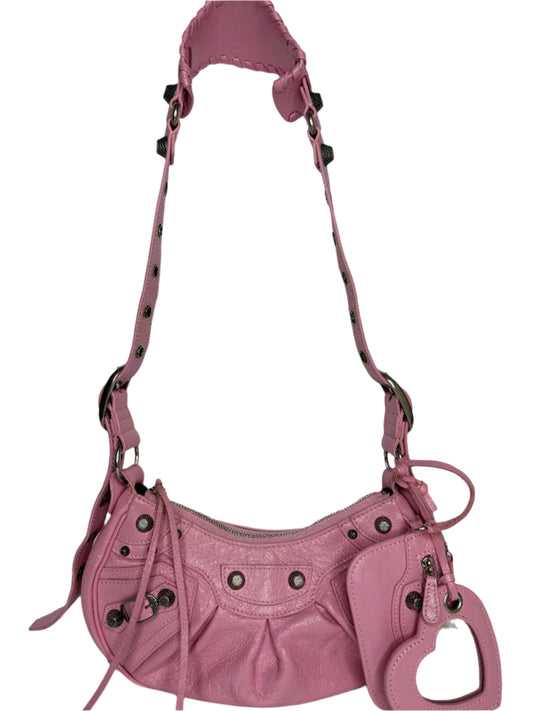 Balenciaga Le Cagole Shoulder Bag XS in Light Pink Arena Lambskin