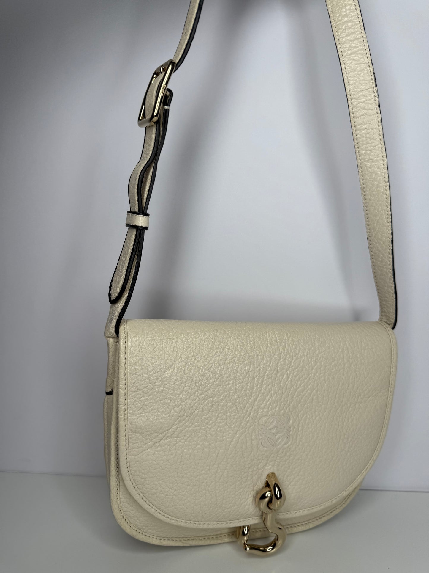 Loewe Amberley Small Satchel Ivory Crossbody Bag