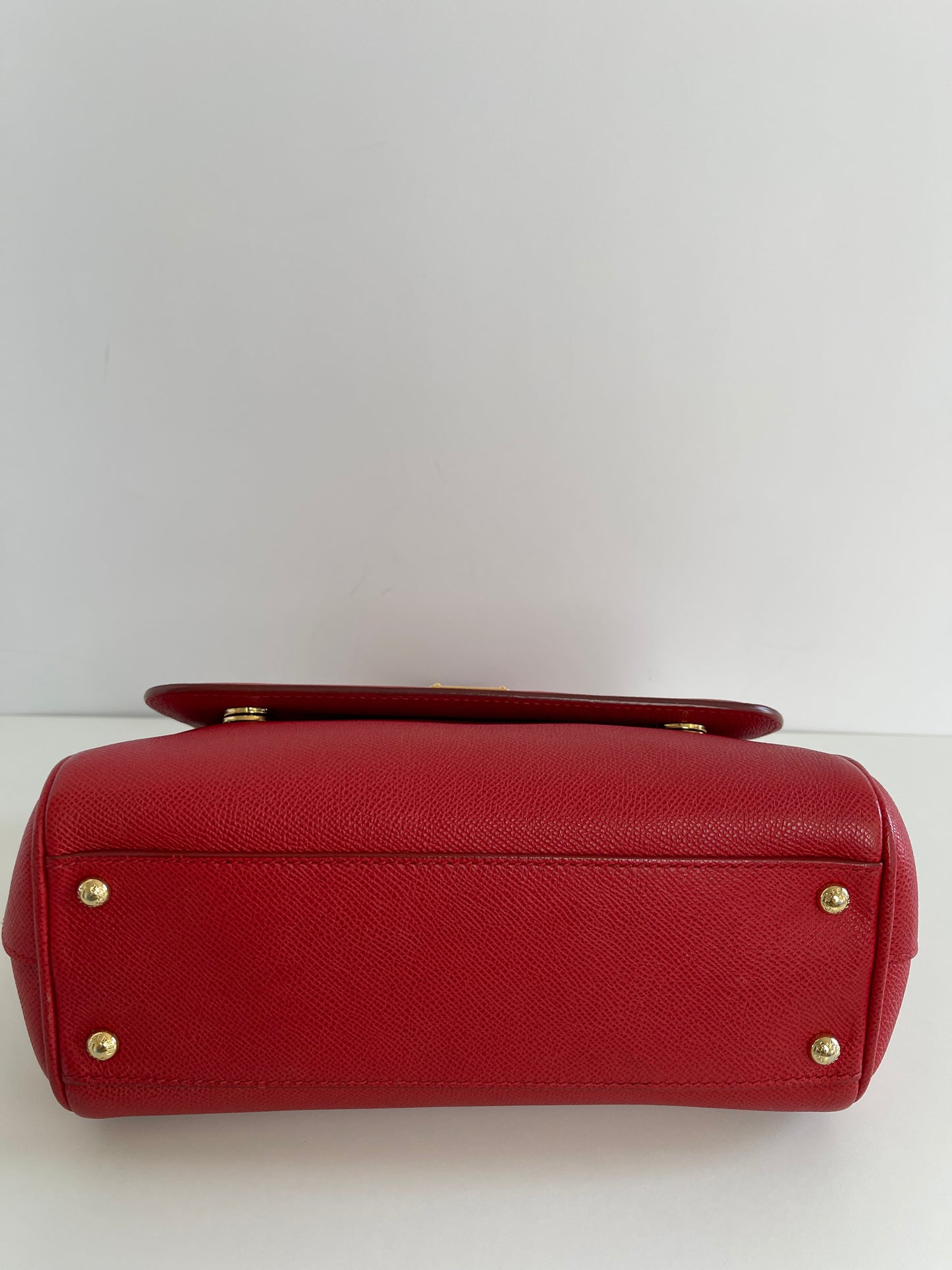 Dolce Gabbana Medium Miss Sicily Red Leather Top Handle Bag