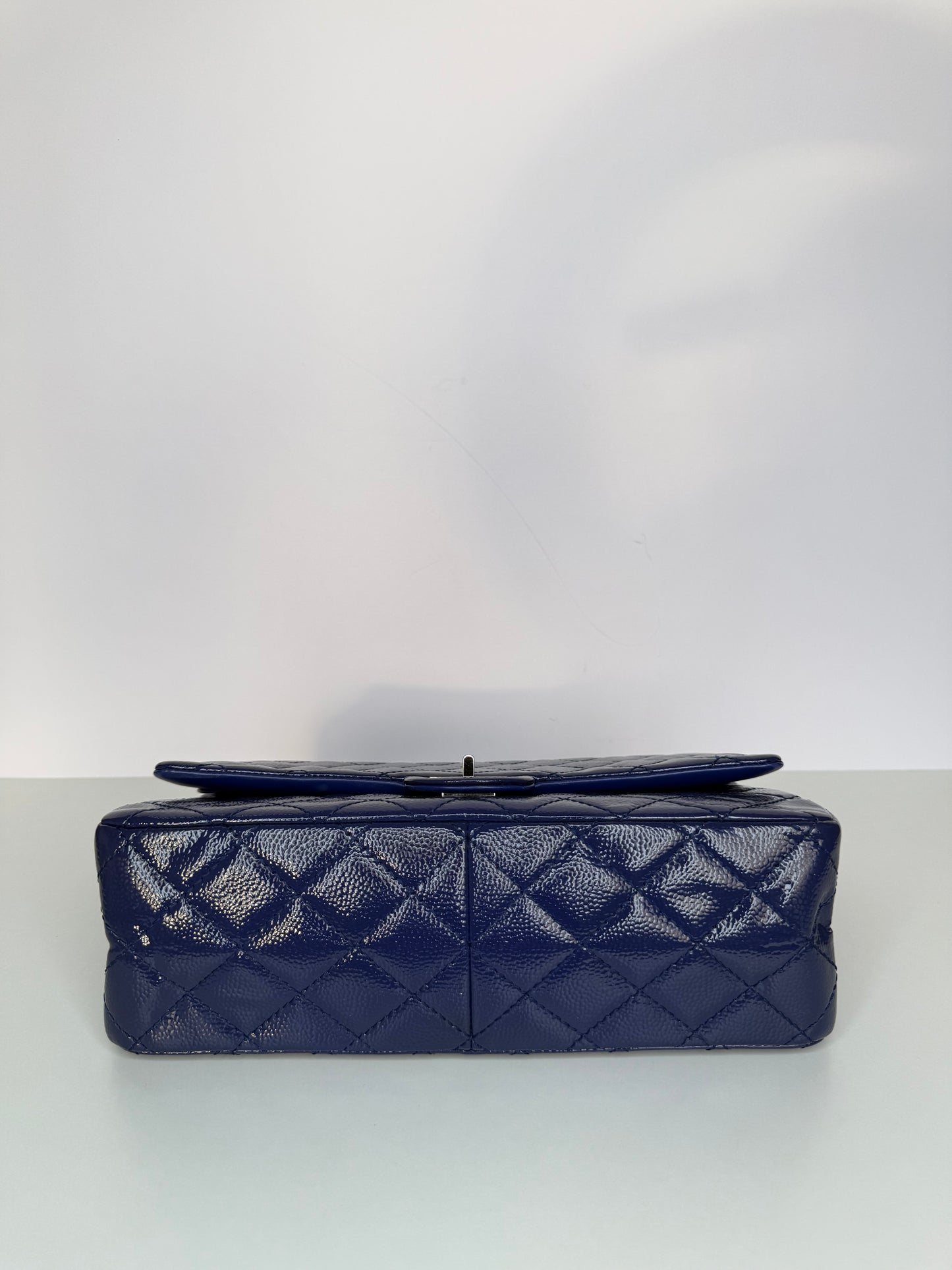 Chanel Blue 2.55 Reissue Quilted Patent Caviar Leather 226 Flap Bag