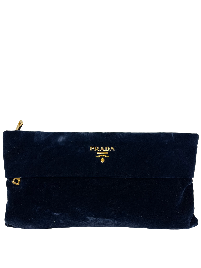 Prada Dark Blue Velvet Pochette