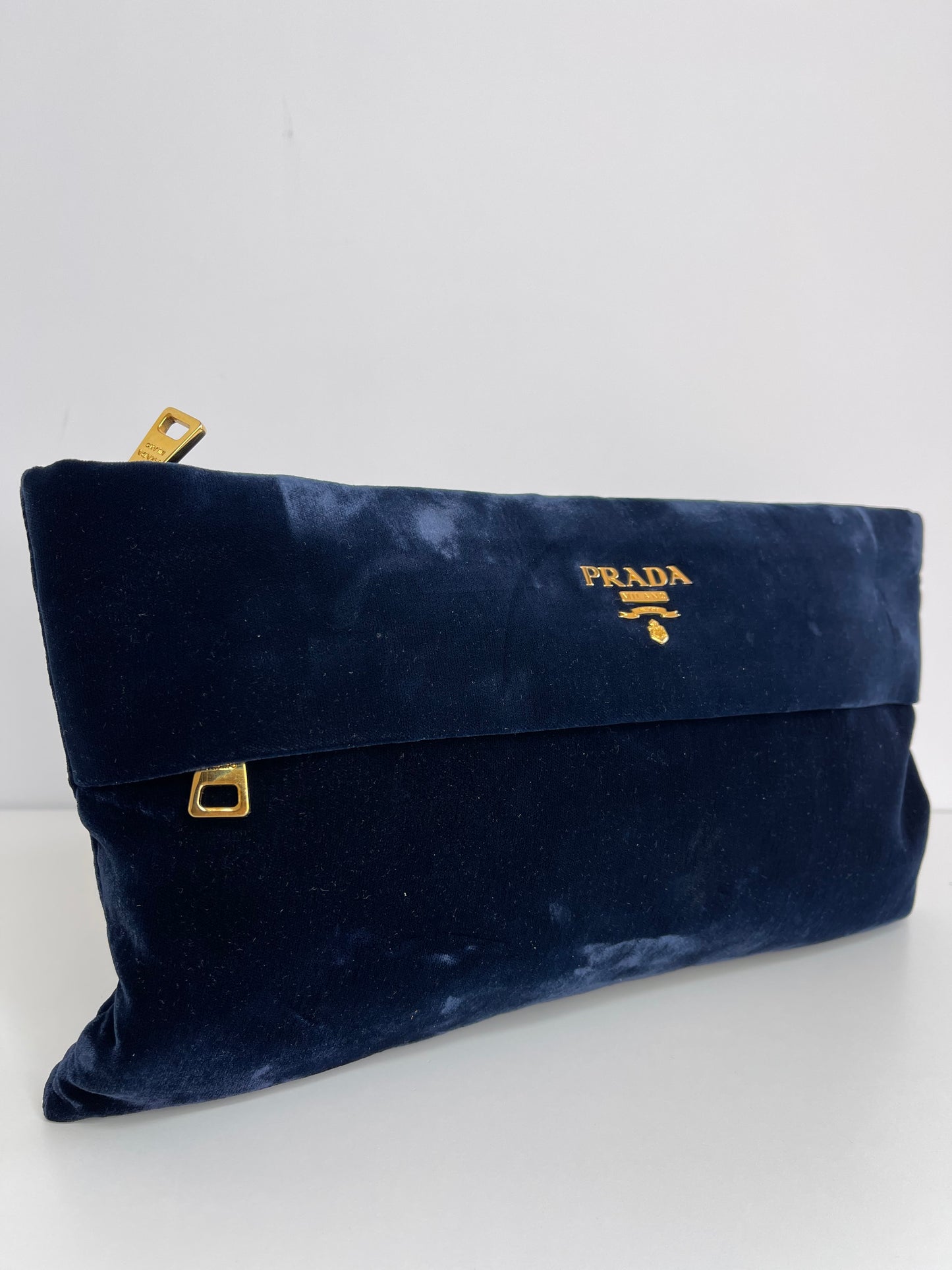 Prada Dark Blue Velvet Pochette