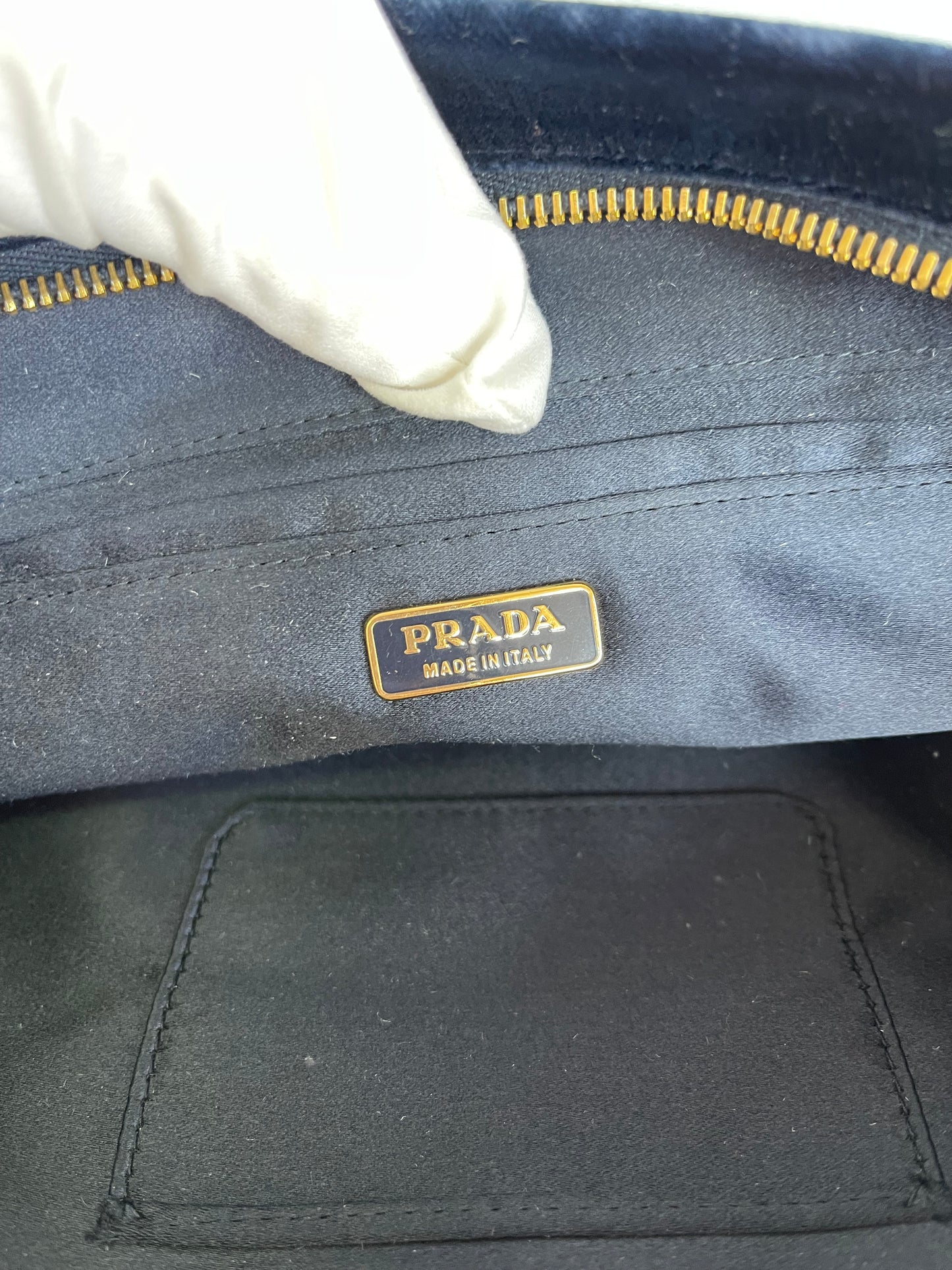 Prada Dark Blue Velvet Pochette