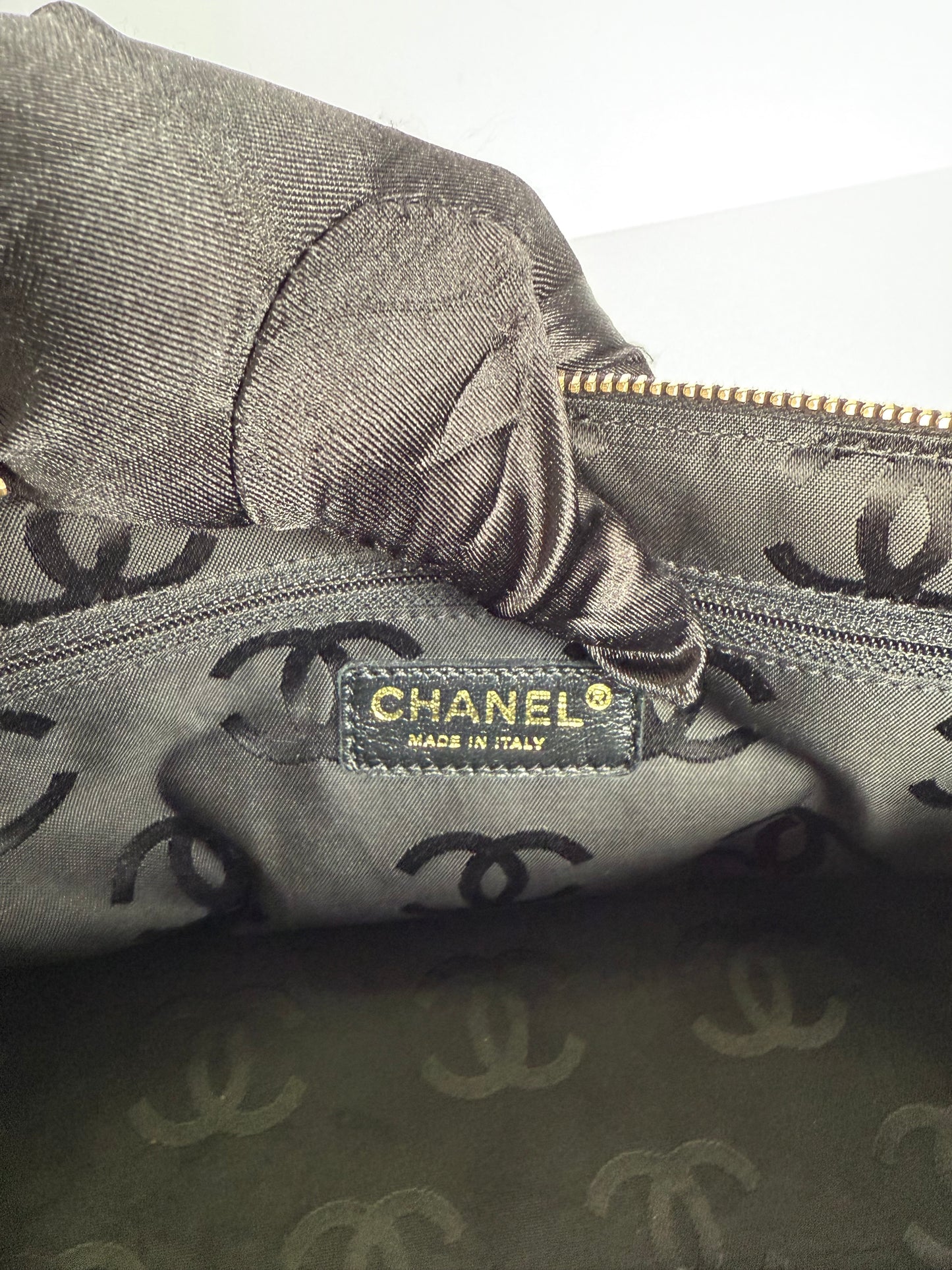 Chanel Grey Quilted Wool Surpique Bowler Bag