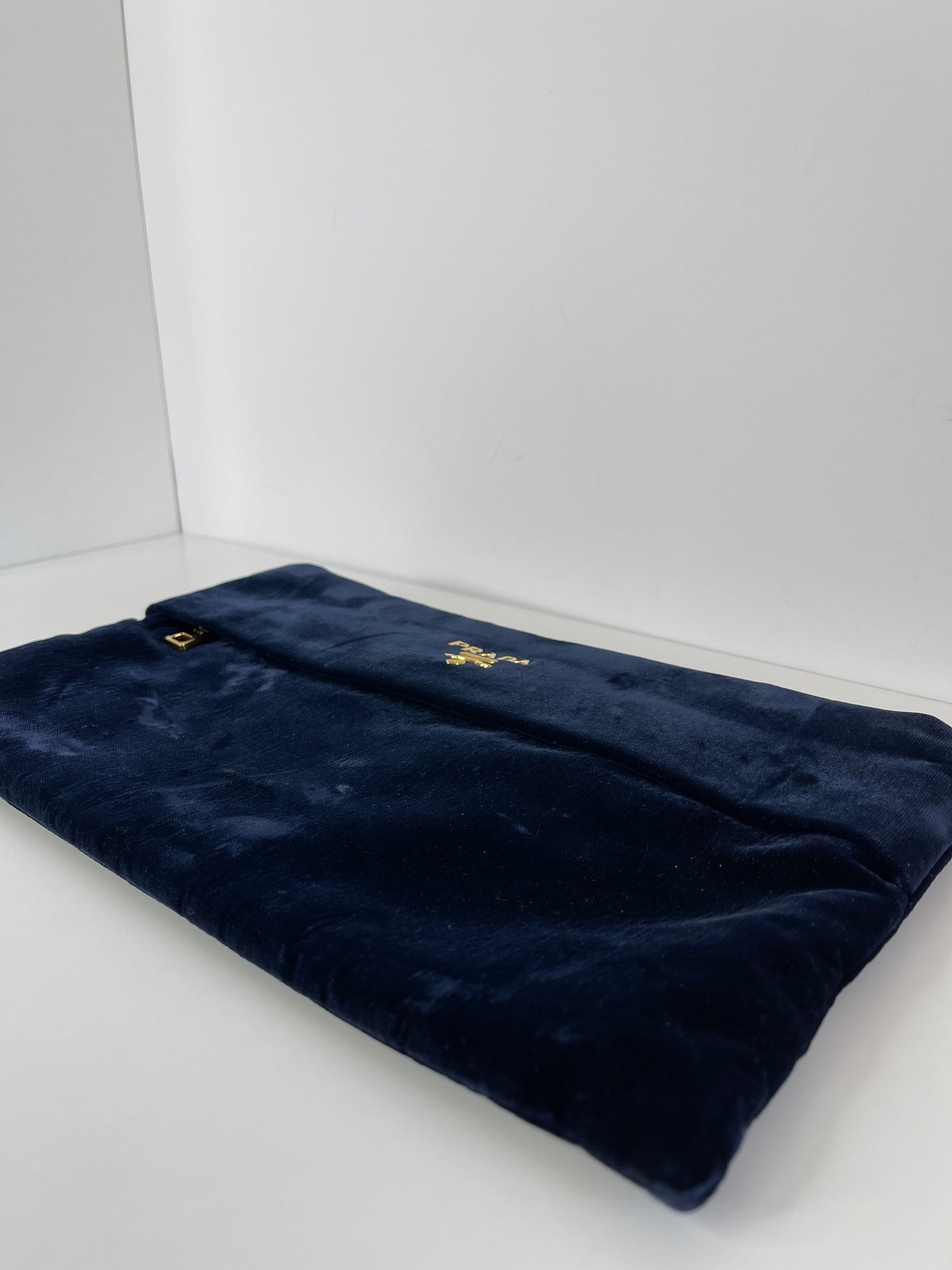 Prada Dark Blue Velvet Pochette