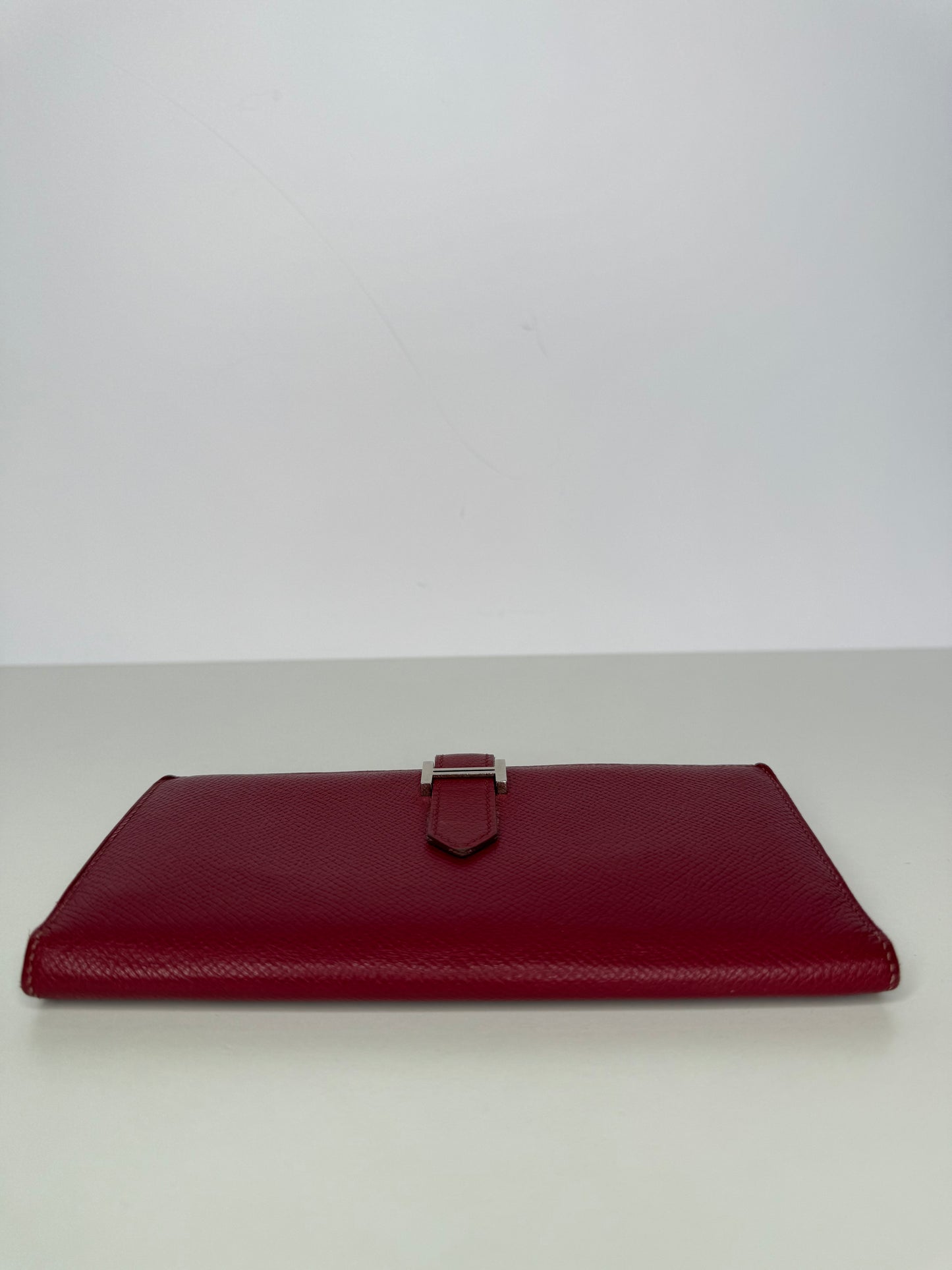 Hermès Epsom Bearn Gusset Wallet Rouge H