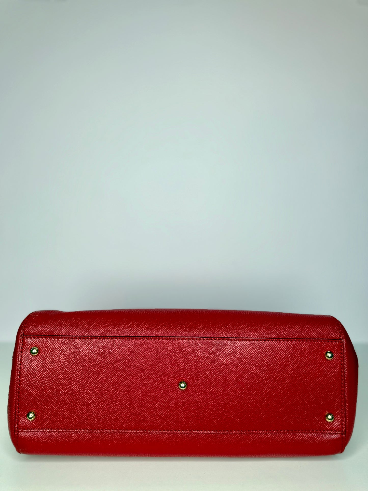 Dolce Gabbana Large Miss Sicily Red Leather Top Handle Bag