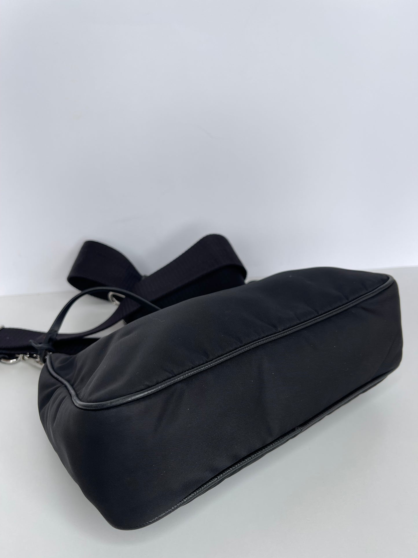 Prada Black Nylon and Saffiano Leather Re-Edition 2005 Multipochette