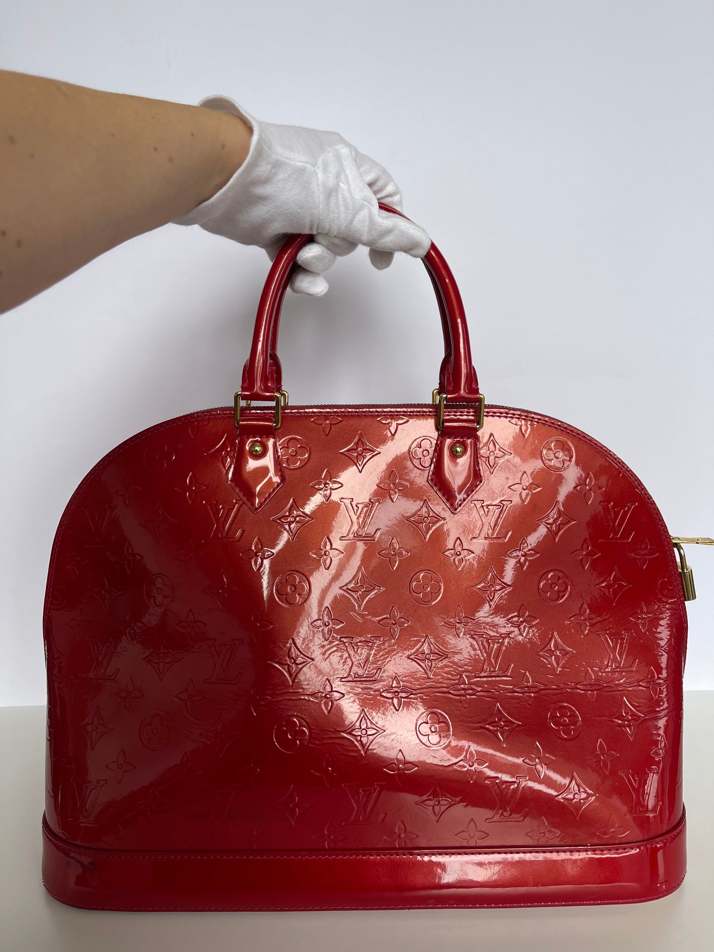 Louis Vuitton Red Monogram Vernis Alma GM