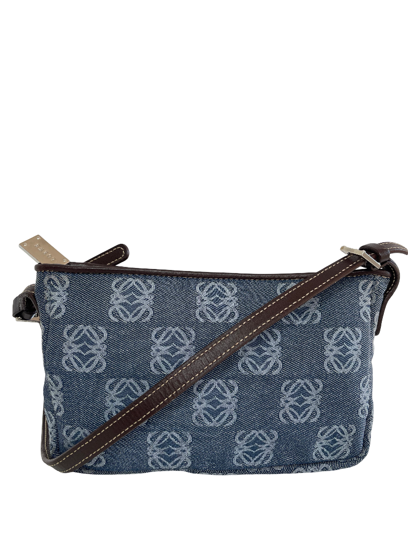 Loewe Buckle Mini Pochette Blue Denim