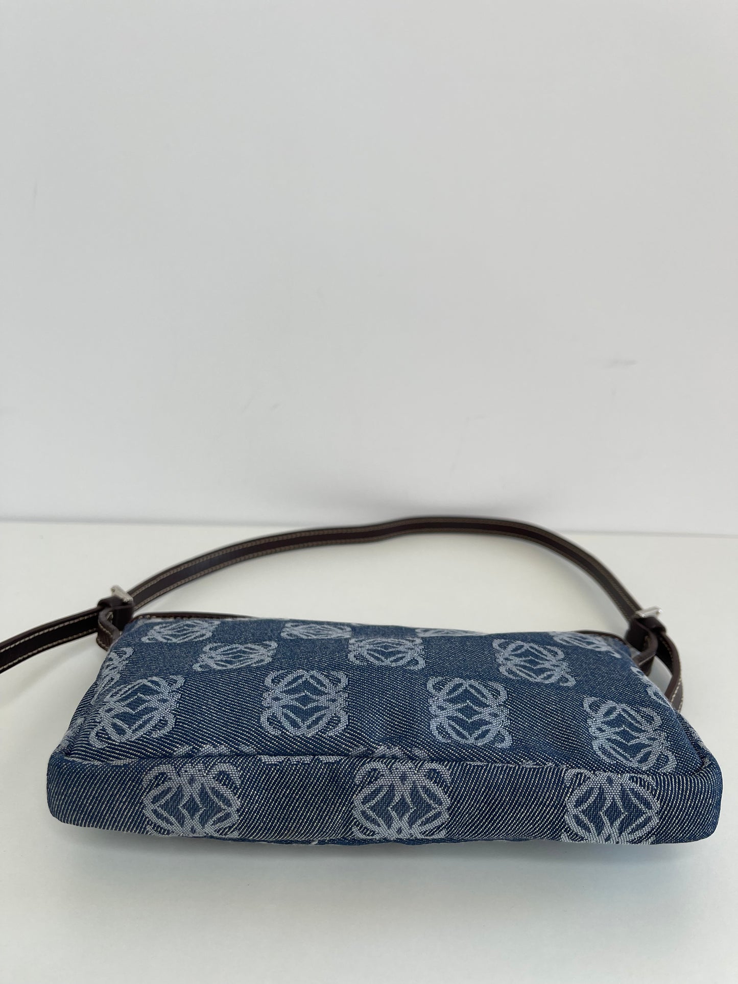 Loewe Buckle Mini Pochette Blue Denim