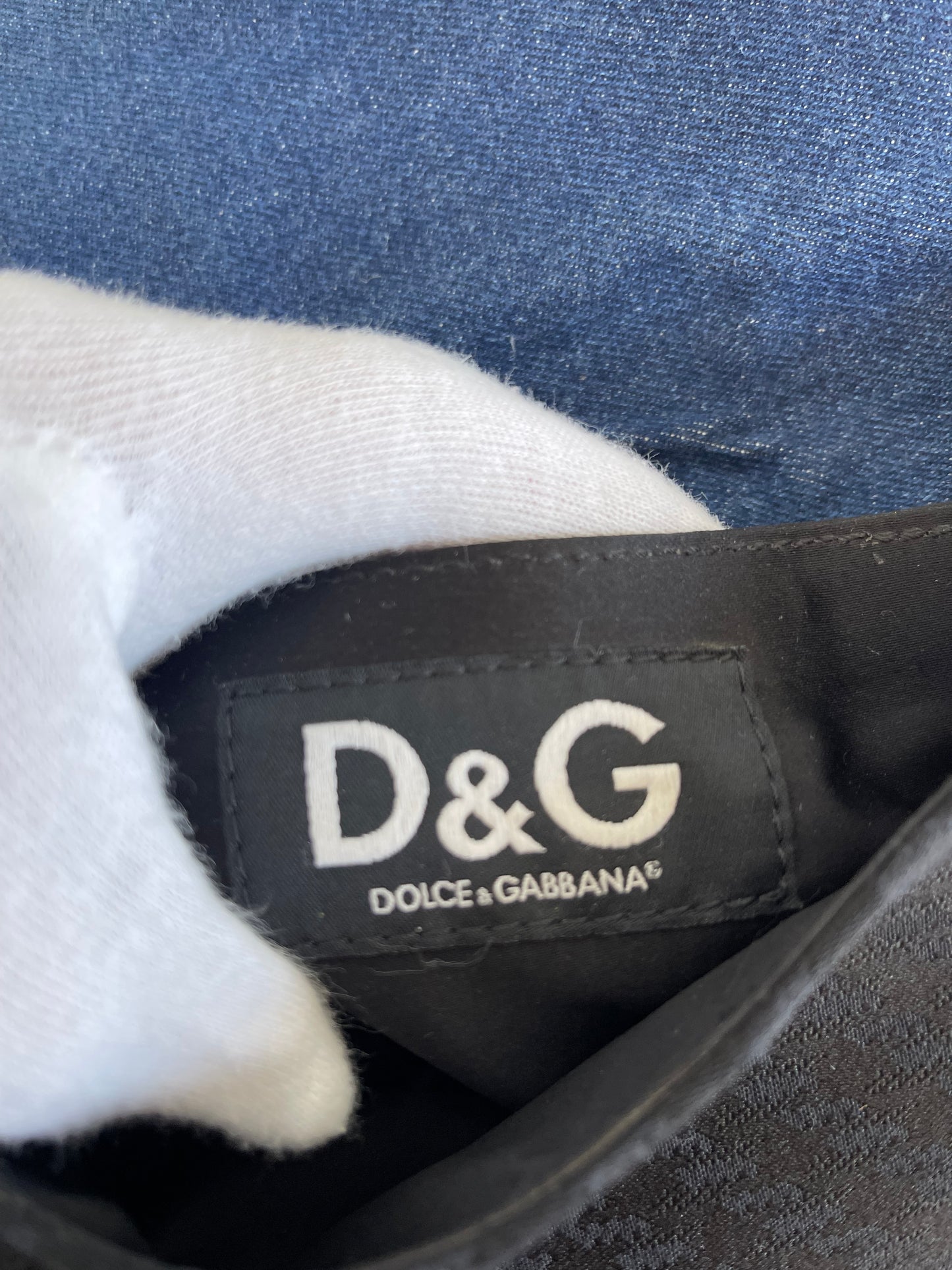 Dolce Gabbana D&G Buckle Denim Canvas Mini Shoulder Bag