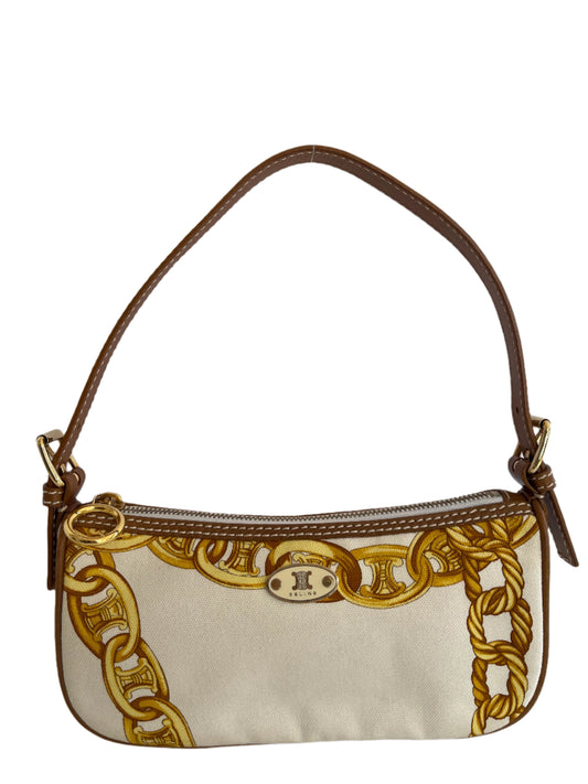 Celine Vintage Chain Print Shoulder Bag