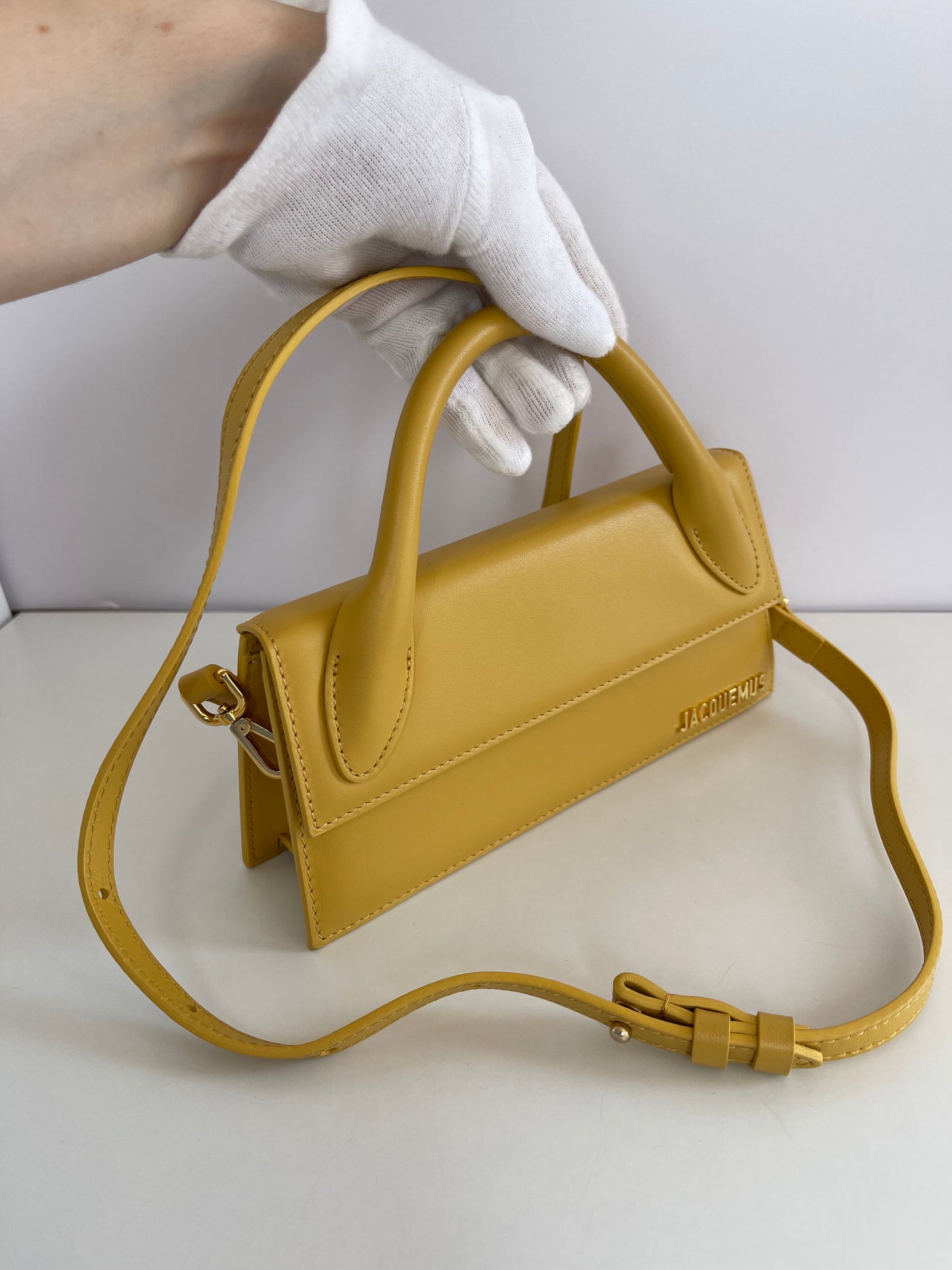 Jacquemus Le Chiquito Long Yellow Leather Bag