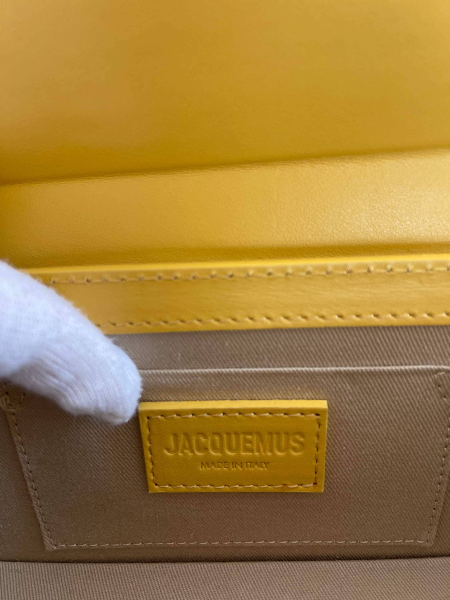 Jacquemus Le Chiquito Long Yellow Leather Bag