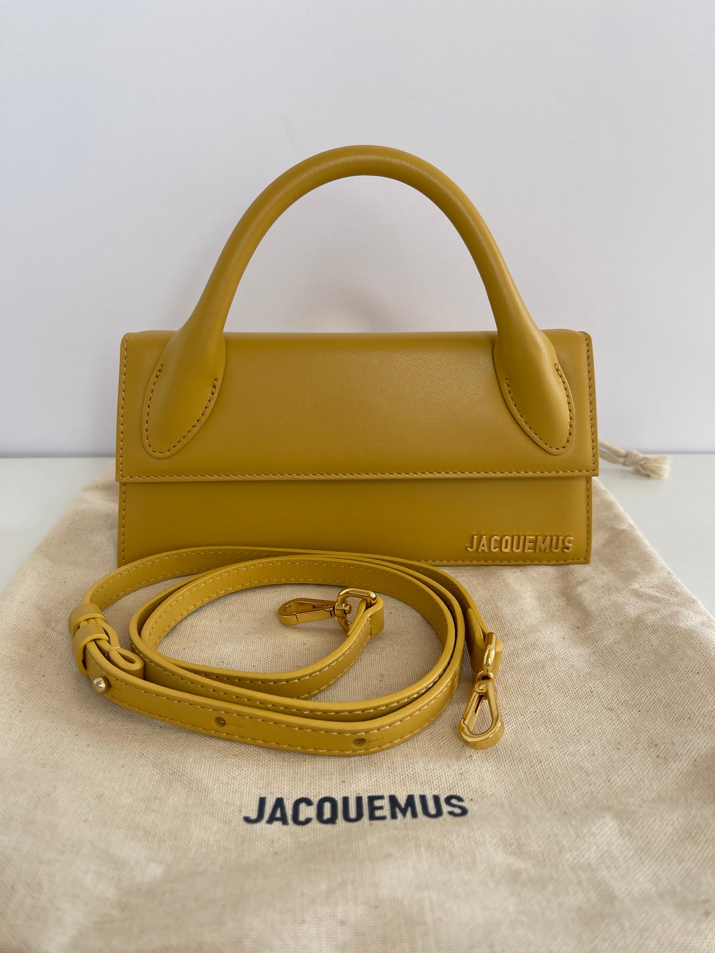 Jacquemus Le Chiquito Long Yellow Leather Bag