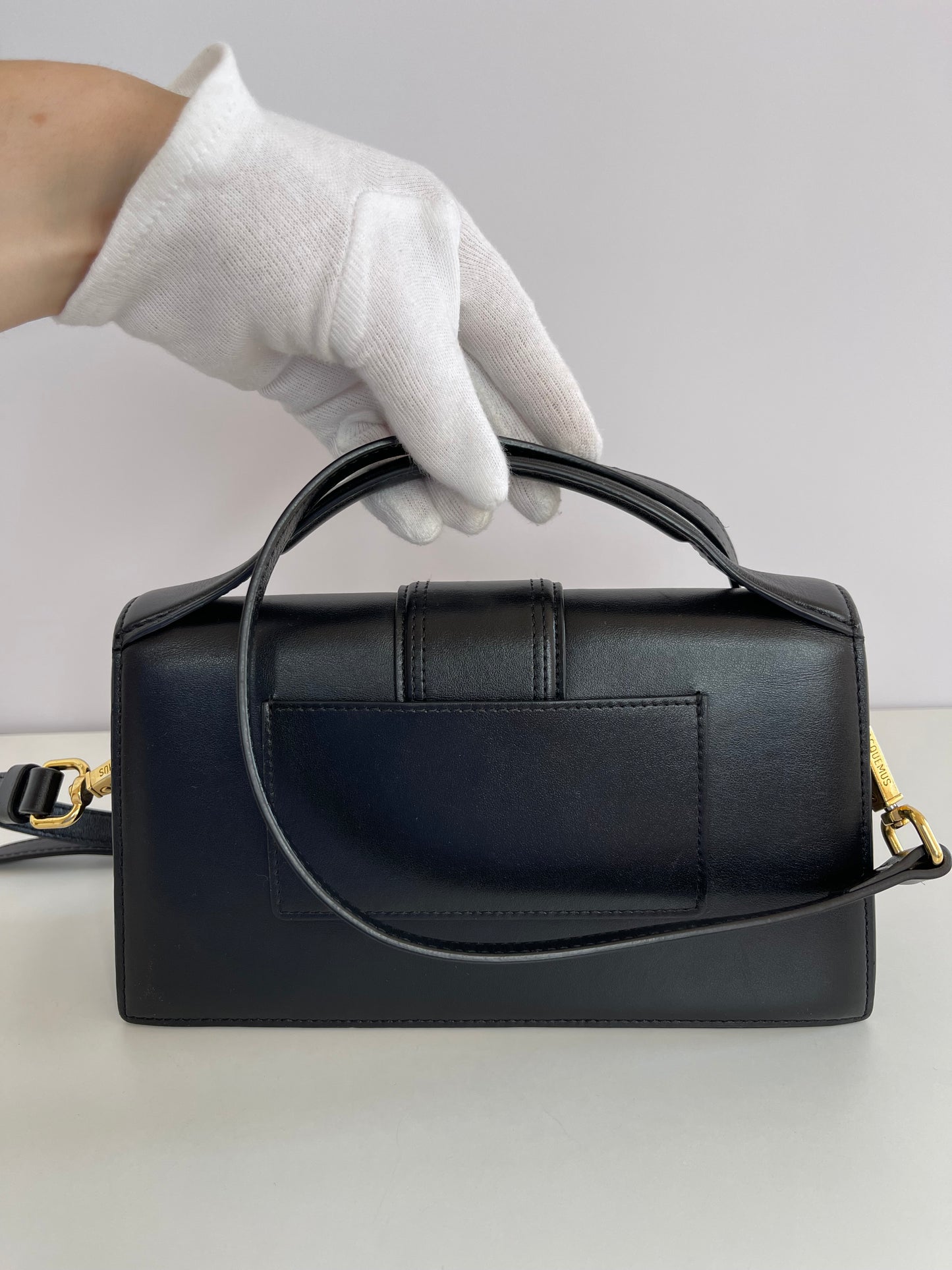 Jacquemus Le Grand Bambino Leather Bag in Black