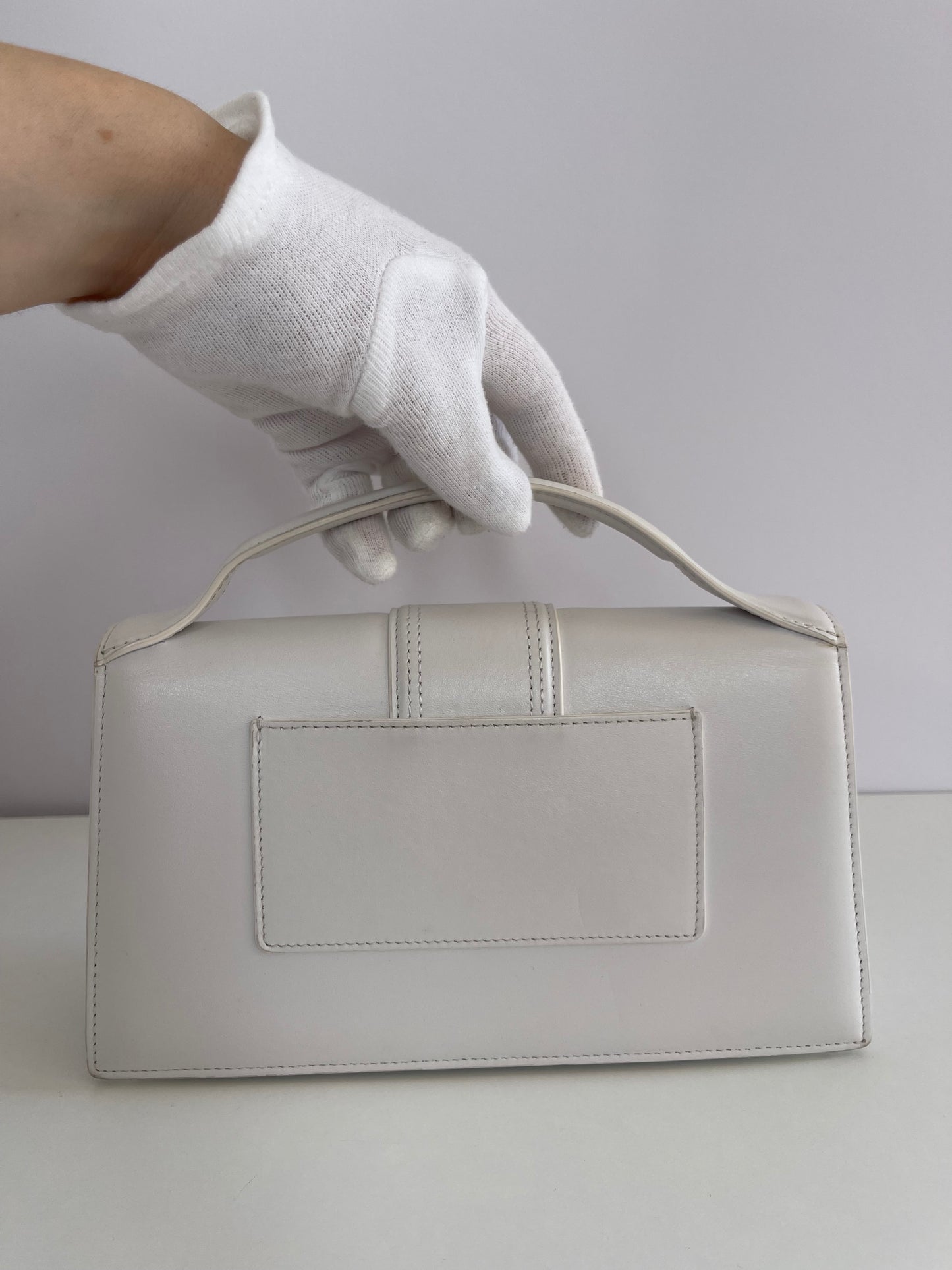 Jacquemus Le Grand Bambino Leather Bag in White