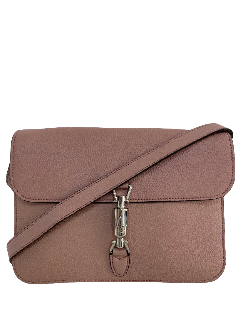 Gucci Light Pink Pebbled Leather Soft Jackie Flap Shoulder Bag – Vilma ...