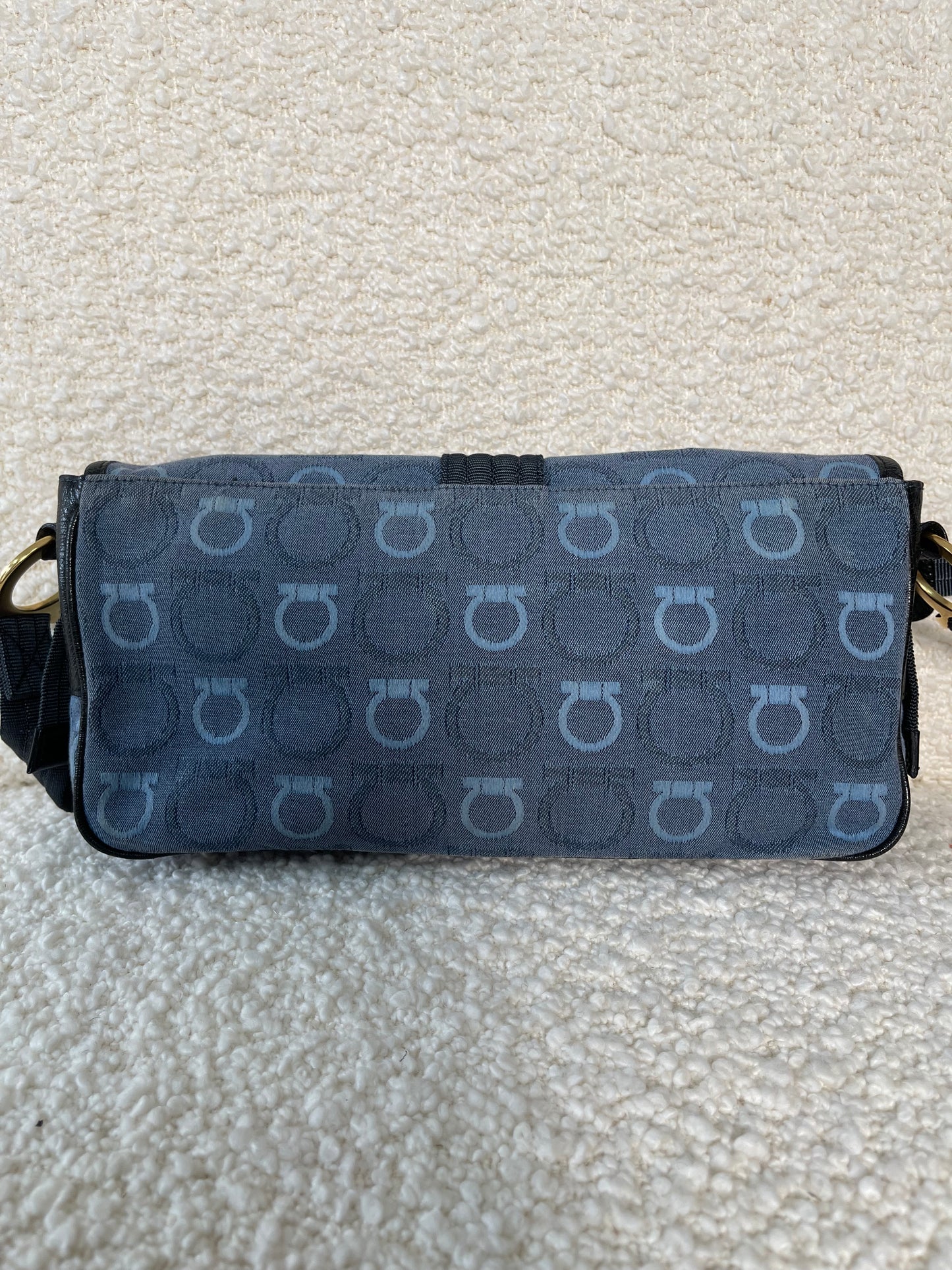 Salvatore Ferragamo Gancini Denim Pochette