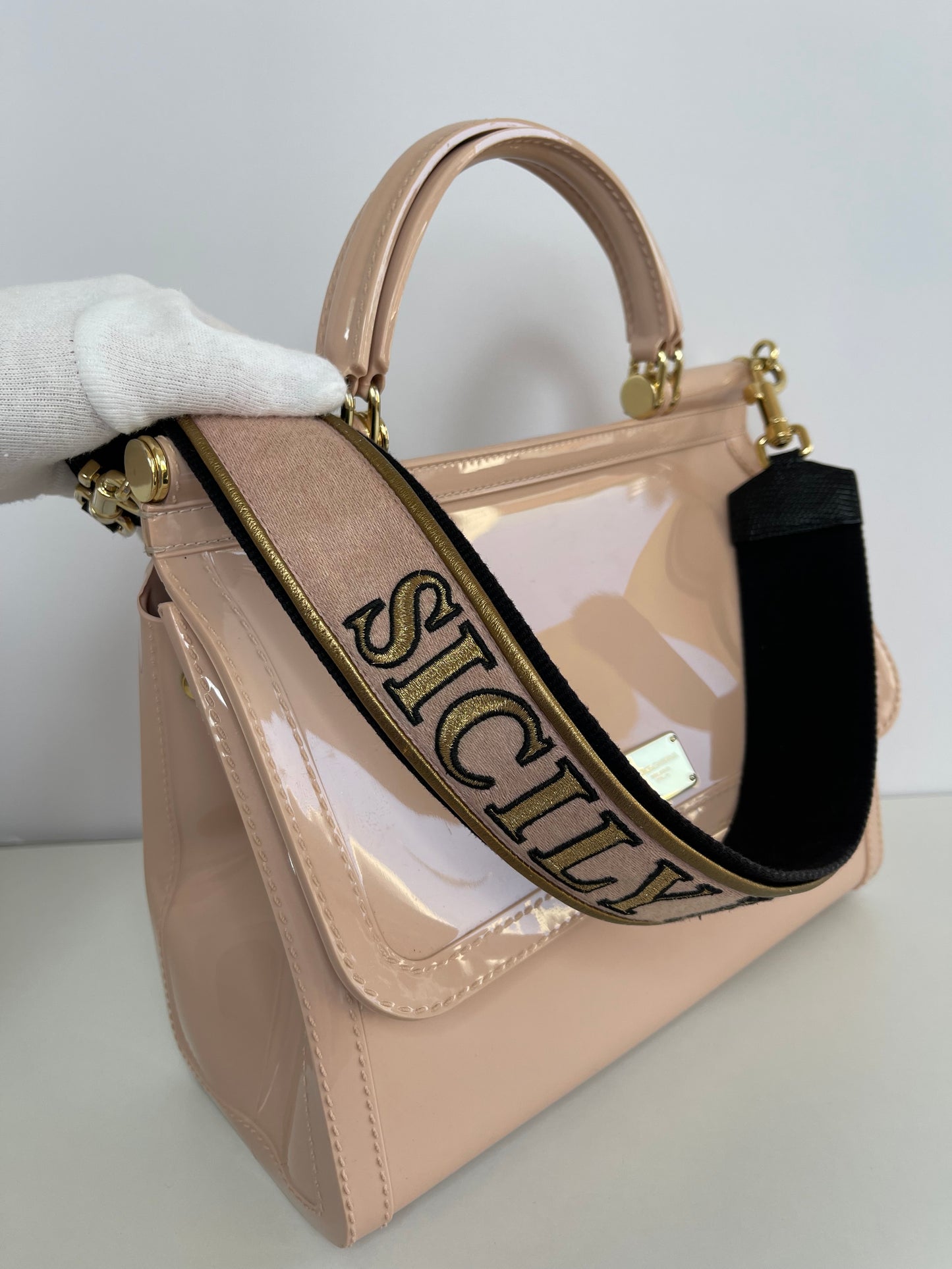 Dolce Gabbana Medium Miss Sicily Light Pink PVC Handbag