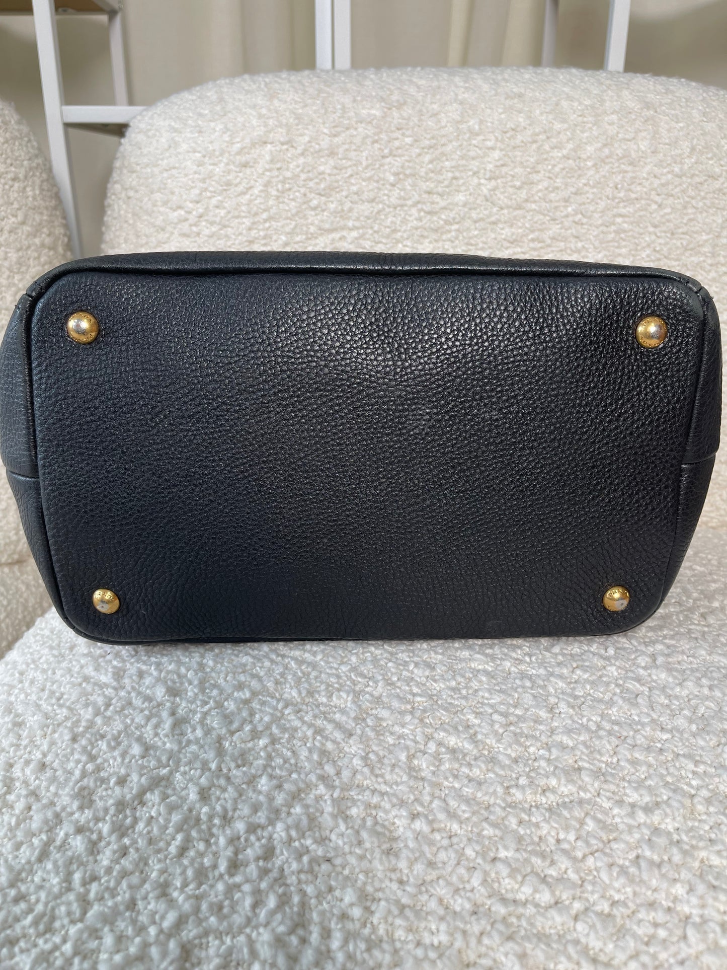 Prada Black Leather Vitello Daino Tote