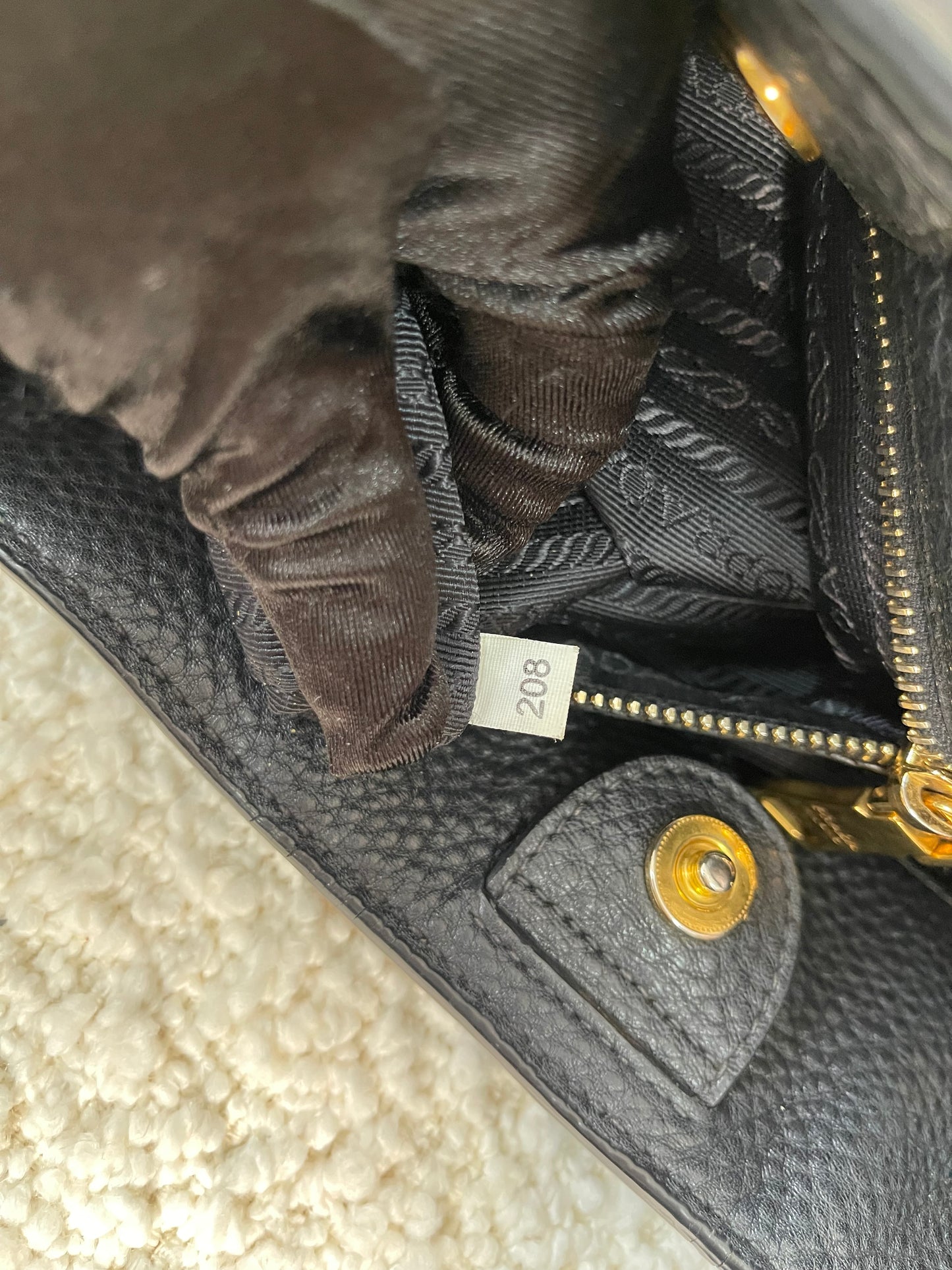 Prada Black Leather Vitello Daino Tote