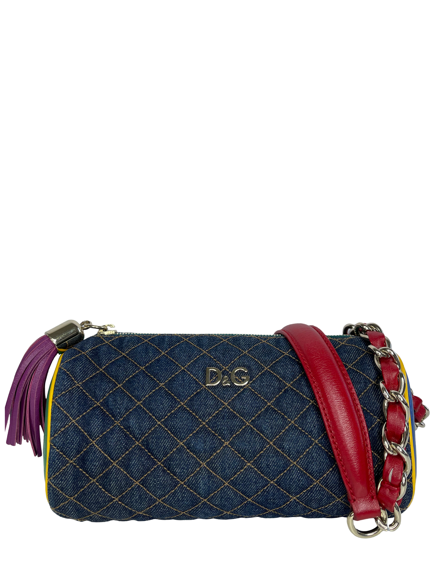 Dolce & Gabbana Denim and Leather Lily Glam Shoulder Bag