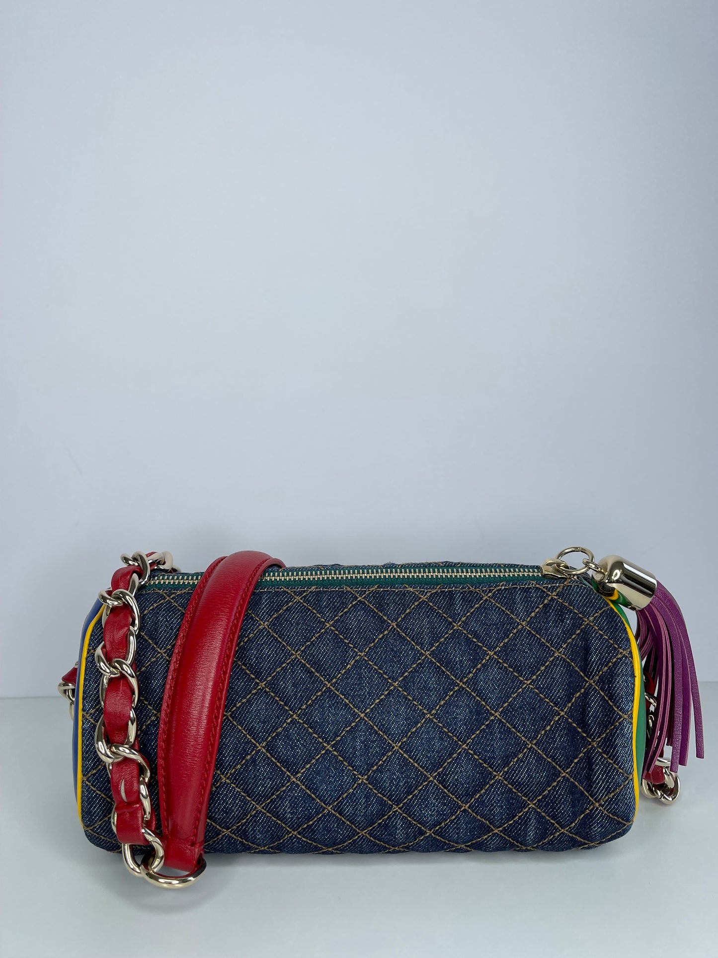 Dolce & Gabbana Denim and Leather Lily Glam Shoulder Bag